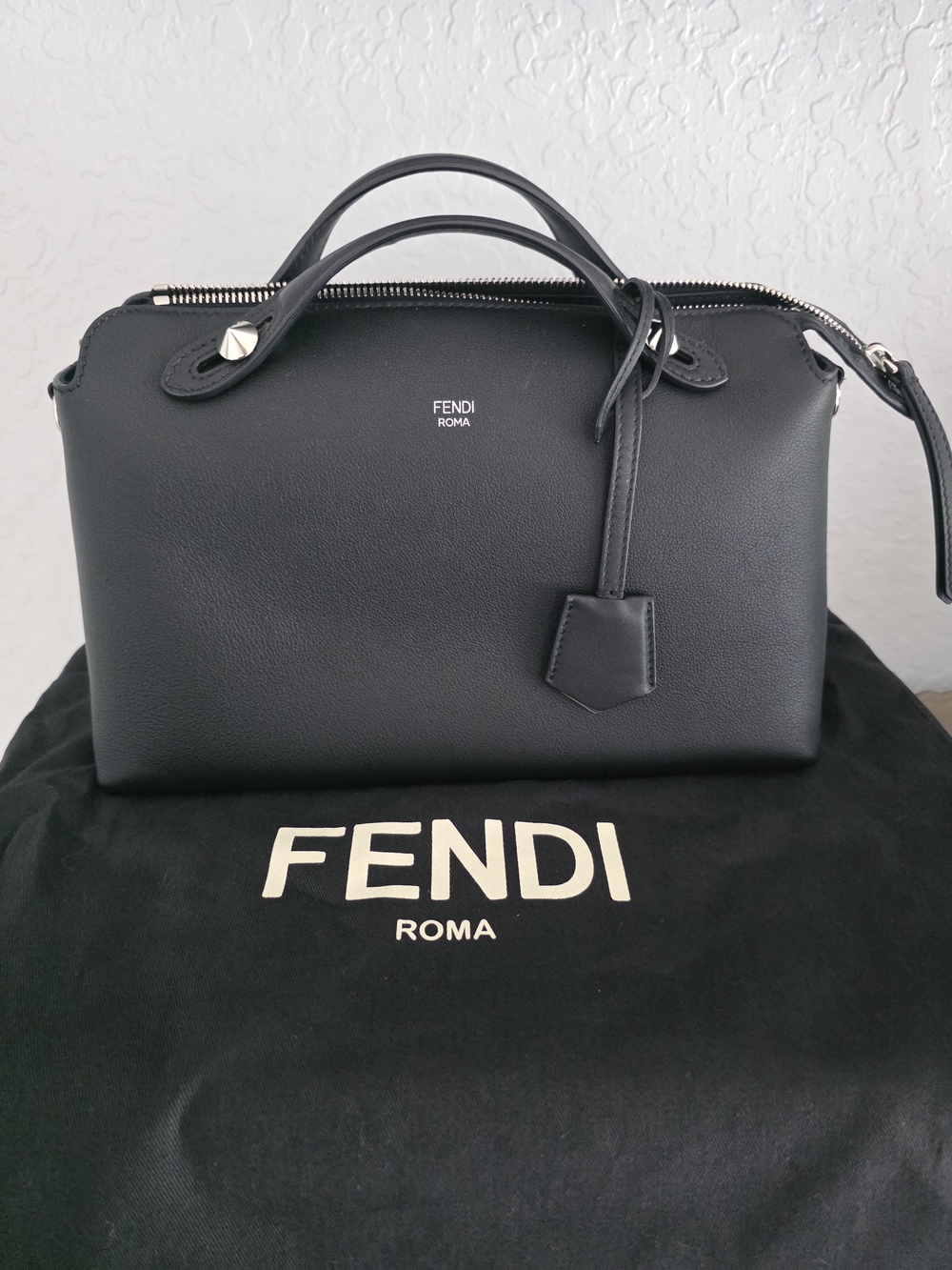 Fendi Black Leather Satchel Bag